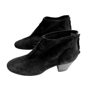 Aquatalia by Marvin K Booties Black Perforated Suede Size 6 1/2